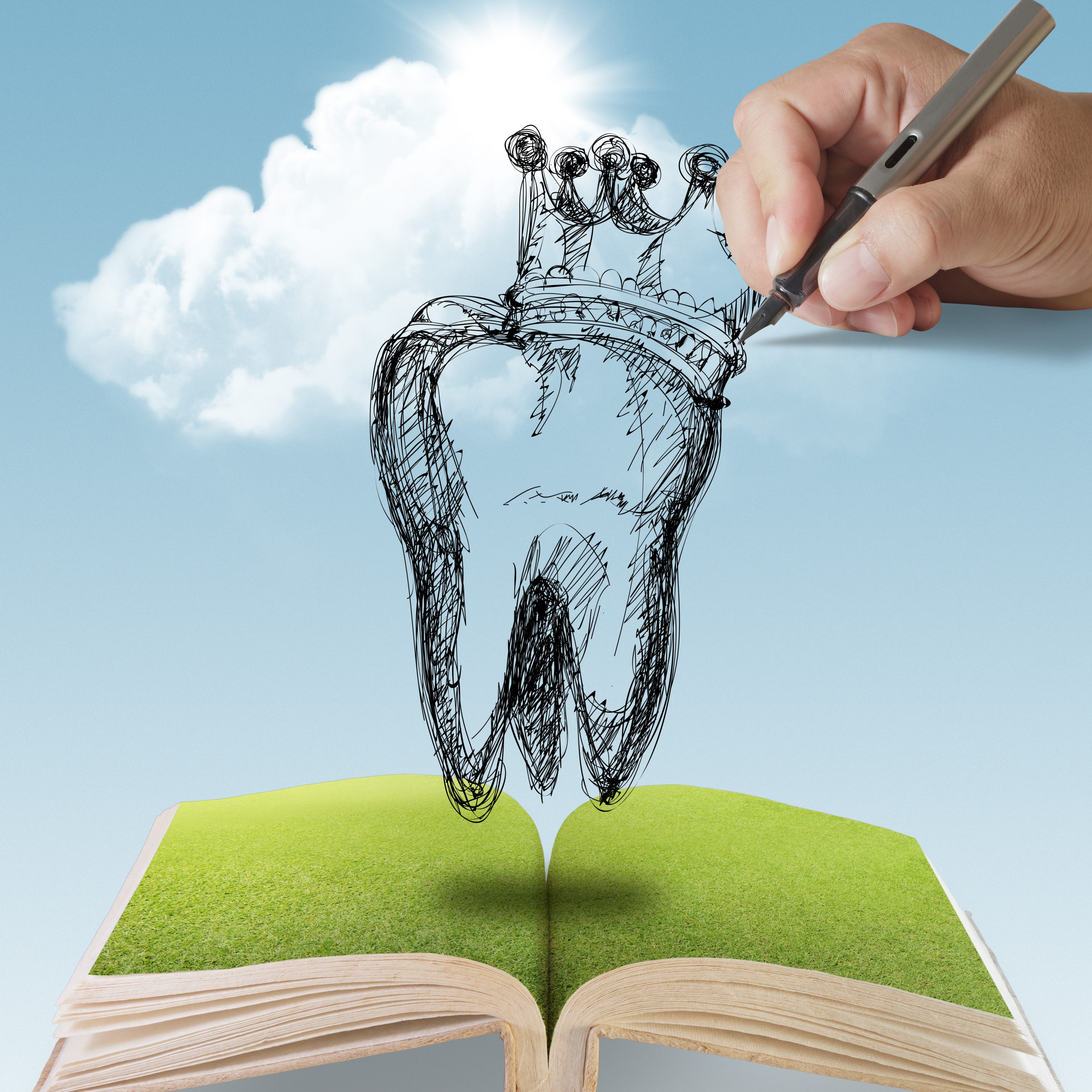 Tooth with crown doodle